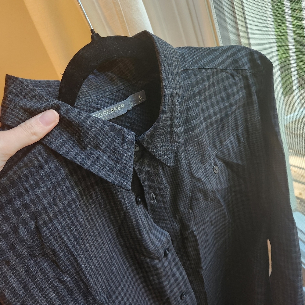 Icebreaker Merino Mens Button Up Plaid Shirt size large - Picture 10 of 10